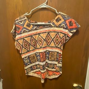 Delias Geometric Print Crop Top